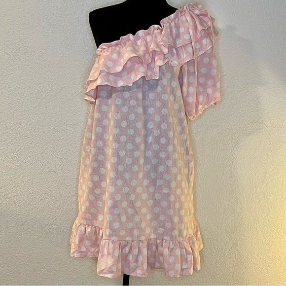Lisa Marie Fernandez x Target Polka Dot One Shoulder Linen Dress - Picture 6 of 9